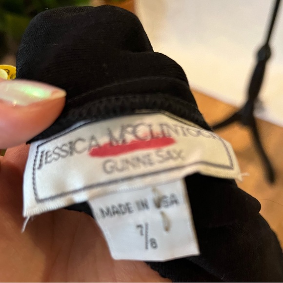 Vintage Y2K Gunne Saxe/Jessica McClintock  black shimmery open beaded back dress - Picture 9 of 9